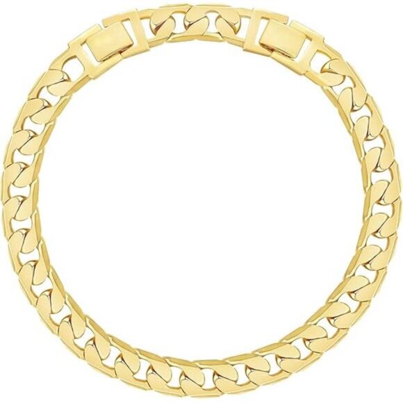 Gold Anklet for Women Chunky Cuban Link Adjustable 14K Plated Beach Jewelry - Picture 8 of 8